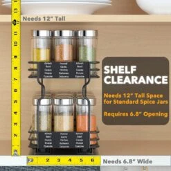SpaceAid Slide Out Spice Rack Organizer For Kitchen Cabinet With Labels And Chalk Marker, 1 Drawer 2-Tier -NeatNest Store 034