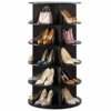 Black 5-Tier Spinning Shoe Rack For Closet