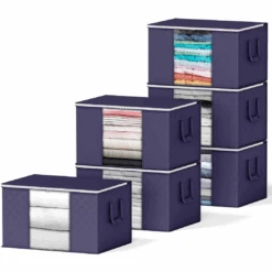 SpaceAid 4“ High Bamboo Deep Drawer Dividers For Kitchen, Clothes And Bathroom With 2 Dividers (17-22 In)