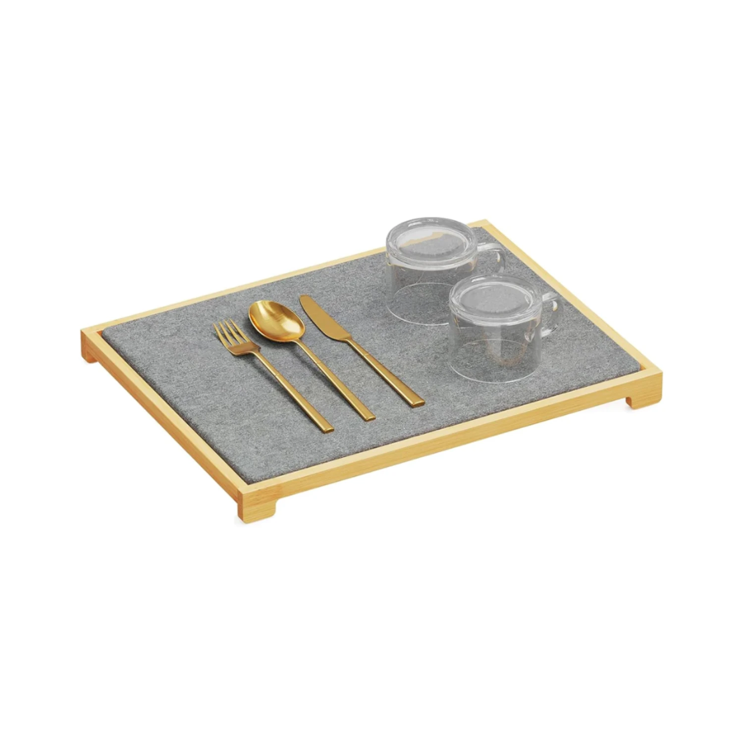 SpaceAid Diatomaceous Earth Stone Dish Drying Mat For Kitchen Counter, Gray 1 SpaceAid Diatomaceous Earth Stone Dish Drying Mat For Kitchen Counter, Gray