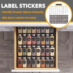 SpaceAid Drawer Organizer For Spices With 32 Spice Jars, 15" Wide X 17.5" Deep 8 SpaceAid Drawer Organizer For Spices With 32 Spice Jars, 15" Wide X 17.5" Deep -NeatNest Store 1605 3 2