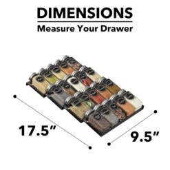 SpaceAid Spice Drawer Storage Organizer With 20 Glass Spice Jars, 9-1/2" Wide X 17-1/2" Deep -NeatNest Store 1605 4 5c25f2bf 4263 404e aae1 e44bf1594fc4