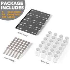 SpaceAid In Drawer Spice Organizer With 24 Spice Bottles, 11.25" Wide X 17.5" Deep -NeatNest Store 1605 5 1