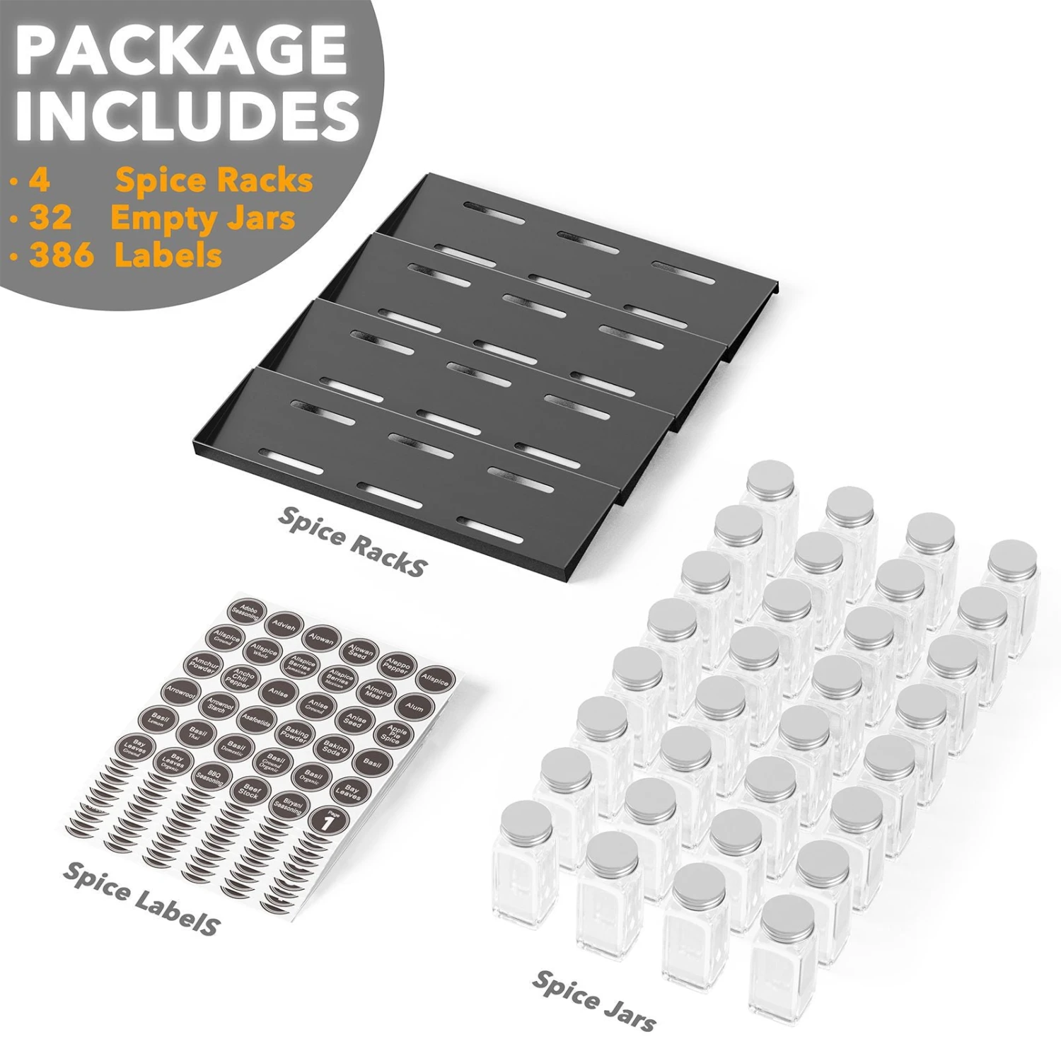 SpaceAid Drawer Organizer For Spices With 32 Spice Jars, 15" Wide X 17.5" Deep 5 SpaceAid Drawer Organizer For Spices With 32 Spice Jars, 15" Wide X 17.5" Deep - Image 5