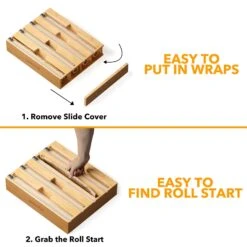 SpaceAid WrapNeat 4 In 1 Kitchen Dispenser Paper Foil Cling Wrap Organizer With Cutter And Labels, Compatible With 12" Roll -NeatNest Store 1608 4 1