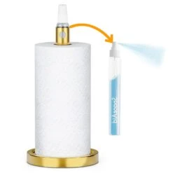SpaceAid® 2 In 1 Gold Paper Towel Holder With Spray Bottle In The Middle