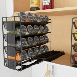 SpaceAid Kitchen Cabinet Pull Out Spice Rack Organizer With 20 Jars And 801 Labels, Right Facing -NeatNest Store 1609 1 14