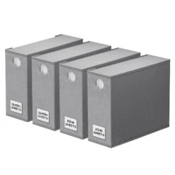 SpaceAid 4 Pack Bed Sheet Organization Folder In Gray
