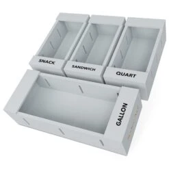 SpaceAid Ziplock Bag Storage Organizer For Sandwich And Snack, 4 Pack, Gray