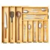 SpaceAid Bamboo Expandable Silverware Organizer For Kitchen Drawer Storage (Natural, 10 Slots)