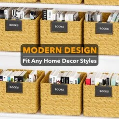 SpaceAid 10 Pack Black Pantry Basket Label Clips On For Storage Bins With 20 Label Cards -NeatNest Store 1609 3 12