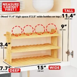 SpaceAid Bamboo Stackable Water Bottle Storage Rack Organizer, (3-Tier, Hold 12 Bottles) -NeatNest Store 1609 3 12 8913882a a309 41fd b04b e58841a4efa9