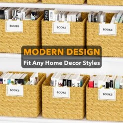 SpaceAid 10 Pack White Basket Labels Clip With 20 Label Cards Included Black White Chalk -NeatNest Store 1609 3 13