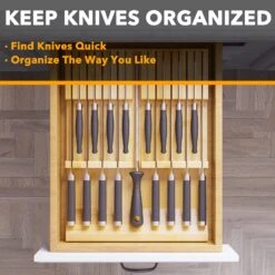 SpaceAid Bamboo Knife Drawer Organizer Insert Holder With 16 Knife Slots And 1 Sharpener Slot -NeatNest Store 1609 3 1 789aa0d6 abc2 405b 979b 0fd7e3a918a3