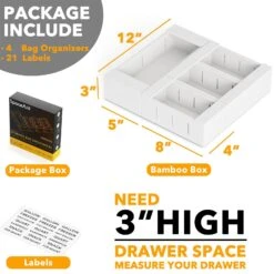 SpaceAid Bamboo Storage Bag Organizer For Kitchen Drawer, 4 Pack, White -NeatNest Store 1609 3 1 8ea4ec4e d50b 4b79 bc4d 56e917e9feef