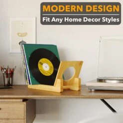 SpaceAid Bamboo Vinyl Record Organizer Storage Holder Shelf, Holds Up To 50 Albums, 7 Or 12 Inch LPs (Natural) -NeatNest Store 1609 3 3 2f6565c6 a0d4 40e0 ac06 1456e2f3e562