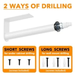 SpaceAid® 2-in-1 SprayNeat Wall Mounted Paper Towel Holder With Spray Bottle Inside Center In White -NeatNest Store 1609 4 1