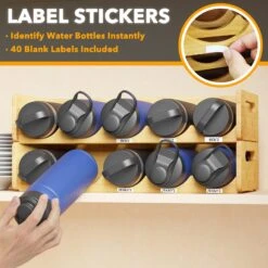 SpaceAid Bamboo Water Bottle Storage Organizer, 2 Pack 5-Slot, Hold 10 Bottles -NeatNest Store 1609 4 10 76d64844 31dc 4557 a993 be6680082a43