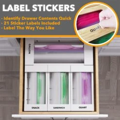 SpaceAid Bamboo Storage Bag Organizer For Kitchen Drawer, 4 Pack, White -NeatNest Store 1609 4 1 d3ab1861 4118 4f81 86db b1b4680e313b