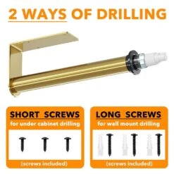 SpaceAid® SprayNeat 2-in-1 Wall Mount Paper Towel Holder With Spray Bottle In Gold -NeatNest Store 1609 4 2