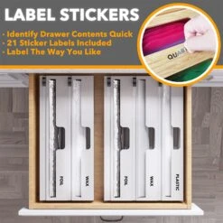 SpaceAid WrapNeat 3 In 1 Foil And Plastic Wrap Dispenser With Cutter And Labels, White -NeatNest Store 1609 4 2 03b05277 ca7c 4102 96e6 1c25f5d8e11a