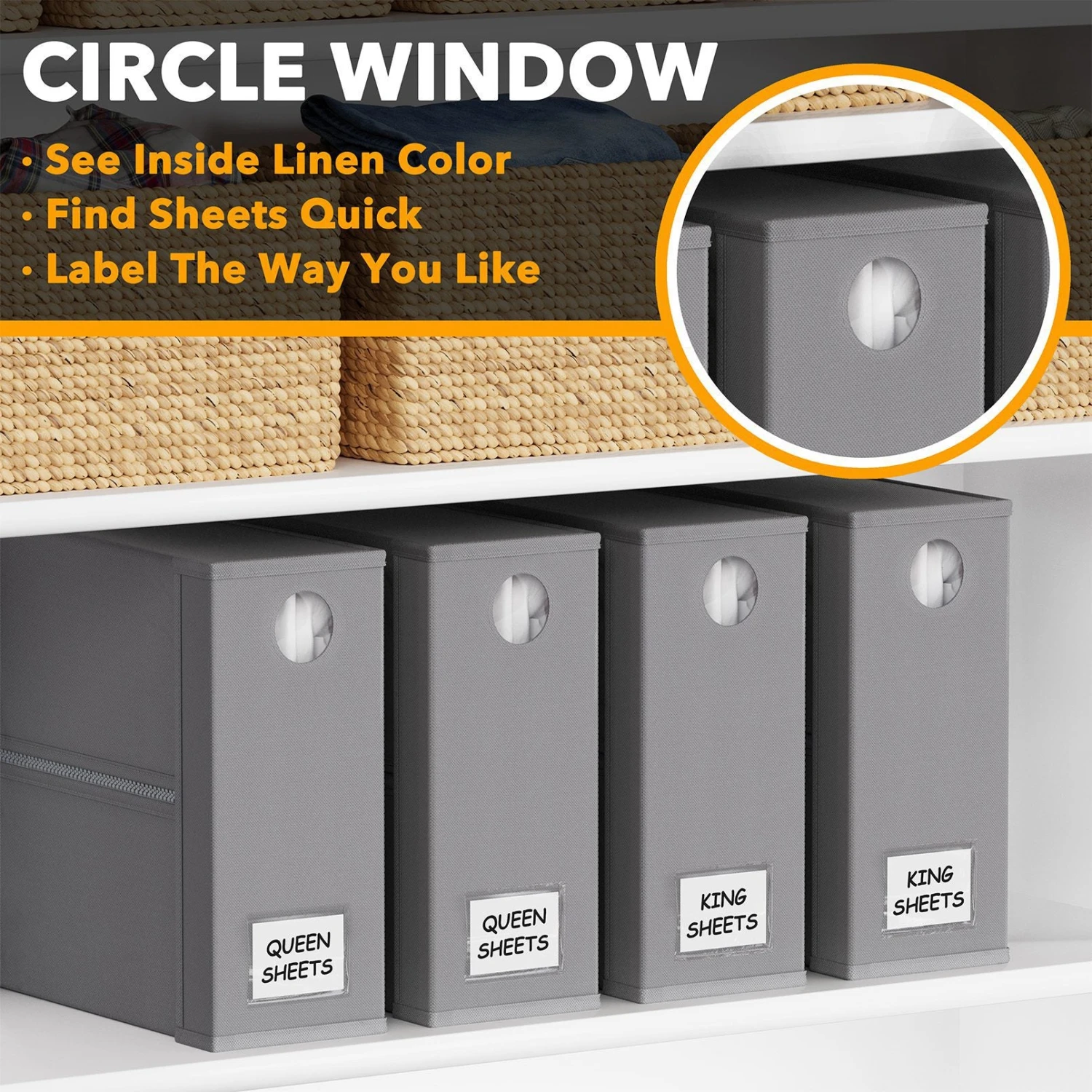 SpaceAid 4 Pack Bed Sheet Organization Folder In Gray 4 SpaceAid 4 Pack Bed Sheet Organization Folder In Gray - Image 4