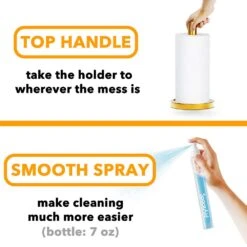 SpaceAid® 2 In 1 Gold Paper Towel Holder With Spray Bottle In The Middle -NeatNest Store 1609 4 5