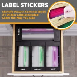 SpaceAid Food Storage Bag Organizer, 4 Pack, Black 8 SpaceAid Food Storage Bag Organizer, 4 Pack, Black -NeatNest Store 1609 4 6 4de0903f e694 4623 9723 fbcc8438e35f