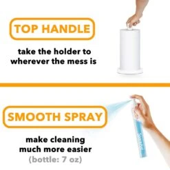 SpaceAid® 2 In 1 Under Cabinet Paper Towel Holder With Spray Bottle Inside Center In White -NeatNest Store 1609 4 7