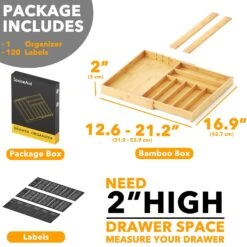 SpaceAid Bamboo Expandable Silverware Organizer For Kitchen Drawer Storage (Natural, 10 Slots) -NeatNest Store 1609 4 8 336f8c1a e305 41e2 95b4 41d2a88bd8db