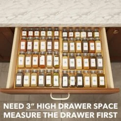 SpaceAid Bamboo 4 Tier Drawer Spice Organizer -NeatNest Store 1609 4 9