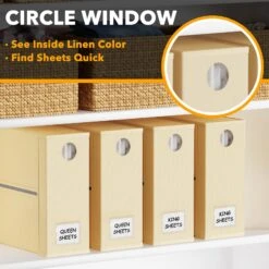 SpaceAid Foldable Bed Sheet Organizer 4 Pack Set, Beige -NeatNest Store 1609 4 219985a1 0d45 4ae7 a314 e1a4fb61077a