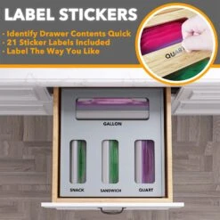 SpaceAid Bamboo Bag Storage Organizer For Kitchen Drawer, Compatible With Gallon, Quart, Sandwich And Snack (1 Box 4 Slots), Gray 8 SpaceAid Bamboo Bag Storage Organizer For Kitchen Drawer, Compatible With Gallon, Quart, Sandwich And Snack (1 Box 4 Slots), Gray -NeatNest Store 1609 4 91724fee ca2c 466b ad99 33fe8cce2872