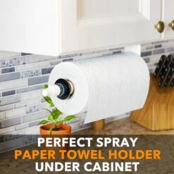 SpaceAid® 2-in-1 SprayNeat Wall Mounted Paper Towel Holder With Spray Bottle Inside Center In White -NeatNest Store 1609 5 1