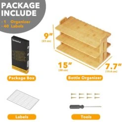 SpaceAid Bamboo Stackable Water Bottle Storage Rack Organizer, (3-Tier, Hold 12 Bottles) -NeatNest Store 1609 5 12 f027763b b7d0 4437 9e56 eef35160913b