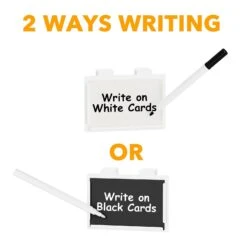 SpaceAid 10 Pack White Basket Labels Clip With 20 Label Cards Included Black White Chalk -NeatNest Store 1609 5 13