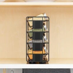 SpaceAid Kitchen Cabinet Pull Out Spice Rack Organizer With 20 Jars And 801 Labels, Right Facing -NeatNest Store 1609 5 14