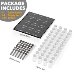 SpaceAid Kitchen Spice Drawer Organizer With 44 Spice Jars, 20.25" Wide X 17.5" Deep -NeatNest Store 1609 5 16