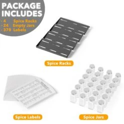 SpaceAid Best Spice Drawer Organizer With 24 Glass Spice Bottles, 11.25" Wide X 17.5" Deep 11 SpaceAid Best Spice Drawer Organizer With 24 Glass Spice Bottles, 11.25" Wide X 17.5" Deep -NeatNest Store 1609 5 17