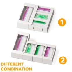 SpaceAid Bamboo Storage Bag Organizer For Kitchen Drawer, 4 Pack, White -NeatNest Store 1609 5 1 a6948852 8091 4ea2 a210 1649610db152