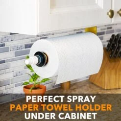 SpaceAid® SprayNeat 2-in-1 Wall Mount Paper Towel Holder With Spray Bottle In Gold -NeatNest Store 1609 5 2