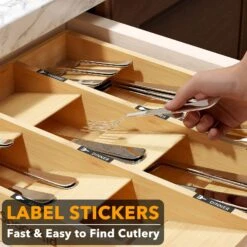 SpaceAid Bamboo Silverware Drawer Holders Organize Kitchen Utensils (Natural, 9 Slots) -NeatNest Store 1609 5 2 4e251cb9 b1ee 47be b52f 62a566a90add