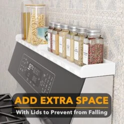 SpaceAid Bamboo Over The Stove Shelf, 30" Wide, White -NeatNest Store 1609 5 2 6e51c81e 312f 4be6 90e2 e45d1a6a2d95