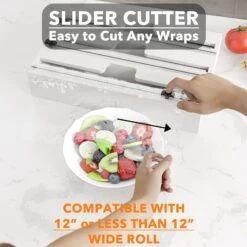 SpaceAid WrapNeat 3 In 1 Foil And Plastic Wrap Dispenser With Cutter And Labels, White -NeatNest Store 1609 5 2 e58356a7 ab1e 4e69 8012 15870ac19daa