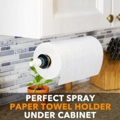 SpaceAid® 2-in-1 SprayNeat Silver Paper Towel Holder With Spray Bottle, Under Cabinet Or Hanging Wall Mount 11 SpaceAid® 2-in-1 SprayNeat Silver Paper Towel Holder With Spray Bottle, Under Cabinet Or Hanging Wall Mount -NeatNest Store 1609 5 3