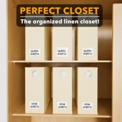 SpaceAid Bed Sheet Closet Organizer, 6 Pack, Beige -NeatNest Store 1609 5 6 1d9bc197 887a 41b0 a958 2db992e92be5