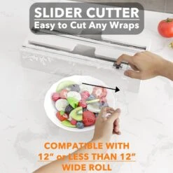 SpaceAid WrapNeat 2 In 1 Foil And Plastic Wrap Organizer With Cutter And Labels For 12" Roll (White) -NeatNest Store 1609 5 6 95d0fc31 6e9a 4de0 b7f8 37df4705354a