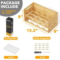 SpaceAid Bamboo Water Bottle Organizer Rack, 2 Pack 4-Slot, Hold 8 Bottles -NeatNest Store 1609 5 7 1e79a2ae 9048 4728 992d 82e42e6284bc