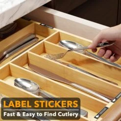 SpaceAid Bamboo Expandable Silverware Organizer For Kitchen Drawer Storage (Natural, 10 Slots) -NeatNest Store 1609 5 8 cfe621d3 1fa6 4737 813f d386c4cbe22c