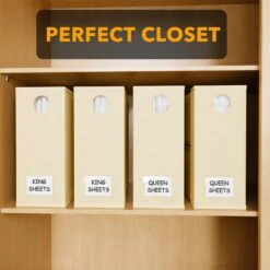 SpaceAid Foldable Bed Sheet Organizer 4 Pack Set, Beige -NeatNest Store 1609 5 6bb162a5 b7c6 4a97 97f9 01375a809532